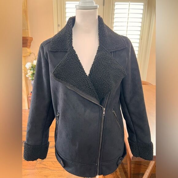Cotton On faux shearling Teddy Shearling Moto Jacket Size 6 US - Picture 1 of 7